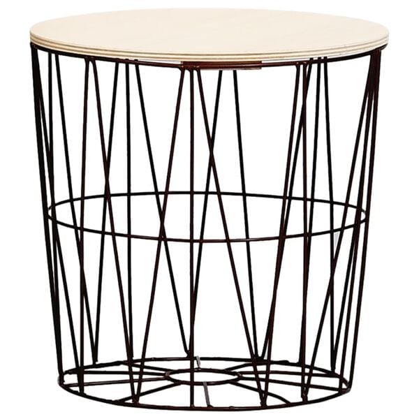 vidaXL Coffee Table Set of 4 Black MDF Stackable Coffee Table Round