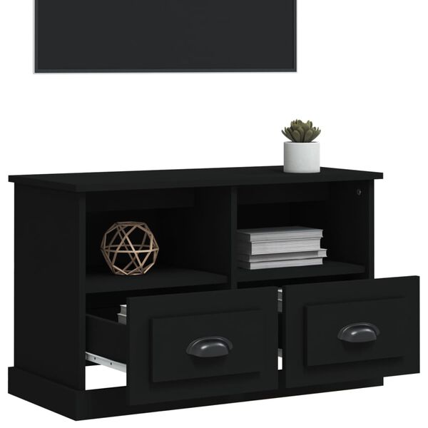 vidaXL TV Cabinet Black Engineered wood 31.5 x 13.8 x 19.7 in TV Cabinet