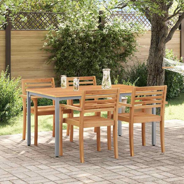 vidaXL Outdoor Tables Natural and grey 59.1" x 35.4" x 29.5