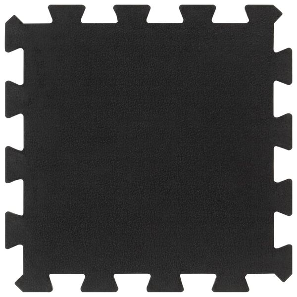 vidaXL Rubber Floor Tiles 9 pcs Black 0.63" 11.8"x11.8"