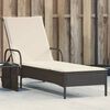 vidaXL Sun Lounger Black PE rattan, powder-coated steel Standard