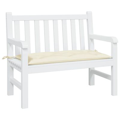 vidaXL Garden Bench Cushion Cream White 43.3"x19.7"x2.8" Oxford Fabric