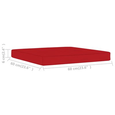 vidaXL Pallet Ottoman Cushion Red Fabric