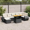 vidaXL Garden Sofa Set Black PE rattan Large Adjustable Armrests