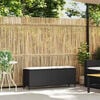vidaXL Garden Bench Black Poly Rattan 43.3 x 11.8 x 15.9 in Tough
