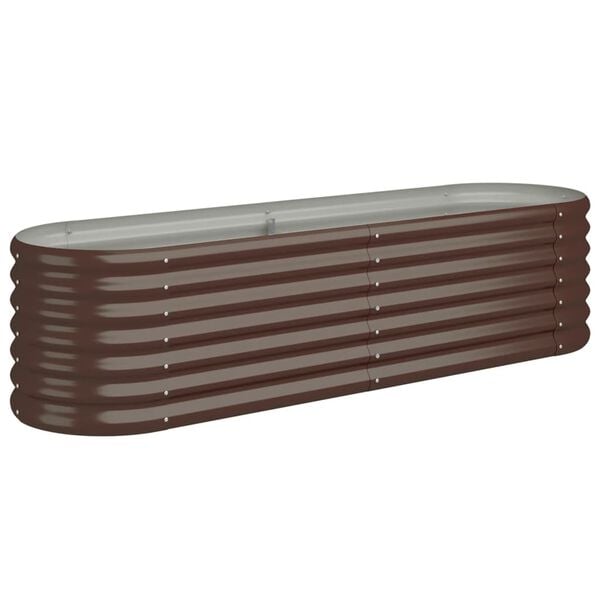 vidaXL Garden Raised Bed Brown Powder-coated steel