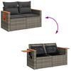 vidaXL Garden Sofa Grey PE rattan, powder-coated steel, solid acacia wood