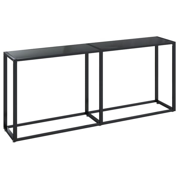 vidaXL Console Table Black Tempered glass, powder-coated steel Large