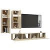 vidaXL TV Cabinet Set Set of 4 Sonoma Oak Engineered Wood Medium