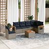 vidaXL 7 Piece Patio Sofa Set with Cushions Grey Poly Rattan (US only)