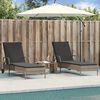 vidaXL Sun Lounger Grey PE rattan Large Adjustable Armrests
