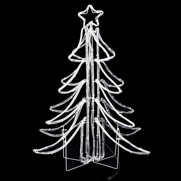 vidaXL Christmas Tree Figure Warm White PVC, Steel Medium Foldable