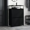 vidaXL Shoe Cabinet Black Engineered Wood Compact Shoe Cabinet