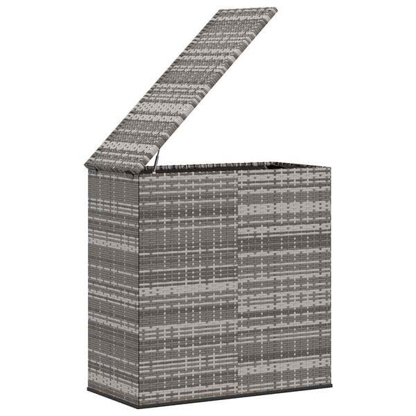 vidaXL Cushion Box Grey PE rattan 39.4x19.3x40.7 in Cushion Box
