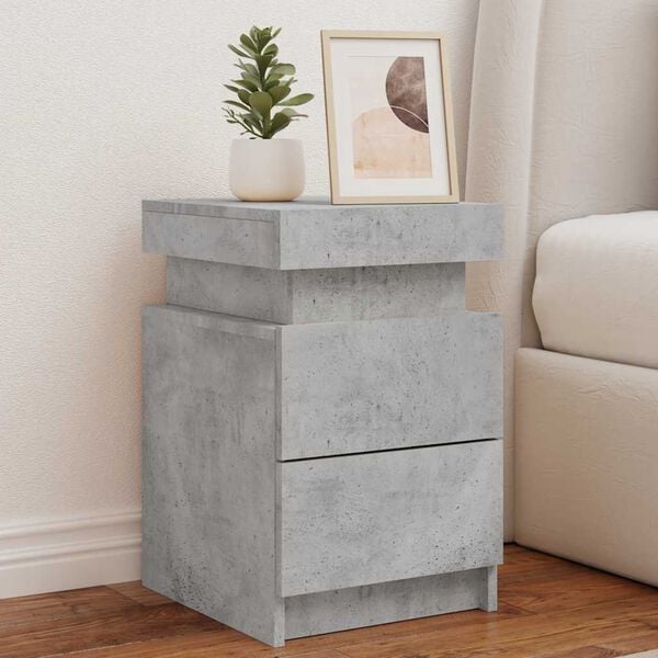 vidaXL Bedside Cabinet Concrete Grey Engineered wood Medium
