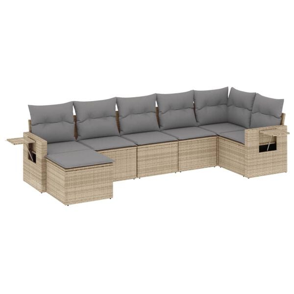 vidaXL Garden Sofa Set Beige, Light Grey