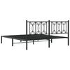 vidaXL Bed Frame Black Steel Full Bed Frame Rectangular Modern