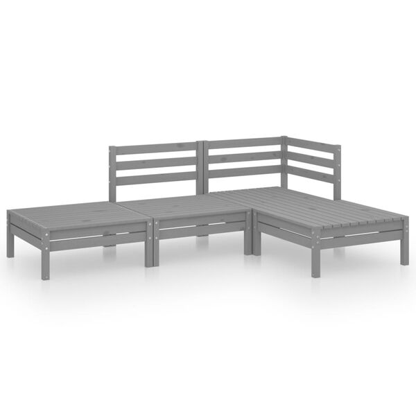 vidaXL Garden Lounge Set Grey Solid pinewood Medium Modular