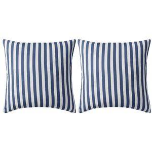 vidaXL Patio Pillows 2 pcs Stripe Print 17.7x17.7" Navy
