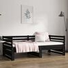 vidaXL Day Bed Black Solid pine wood Double