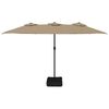 vidaXL Garden Parasol Taupe Polyester fabric Extra large Tiltable