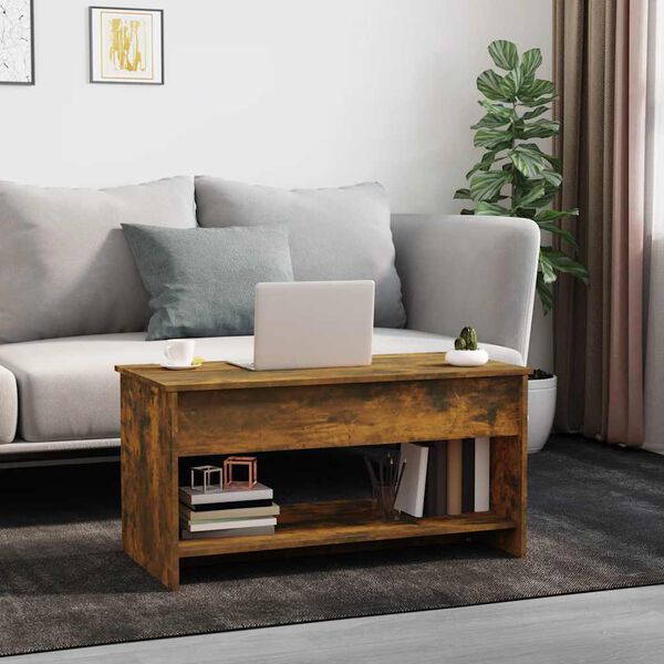 vidaXL Coffee Table Smoked oak Engineered wood Standard Coffee Table
