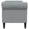vidaXL Chesterfield Sofa Light Grey Fabric (100% polyester) 2-seater