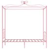 vidaXL Bed Frame Pink Metal Twin Durable Bed Frame Rectangular