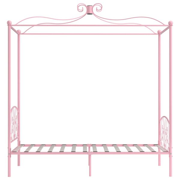 vidaXL Bed Frame Pink Metal Twin Durable Bed Frame Rectangular
