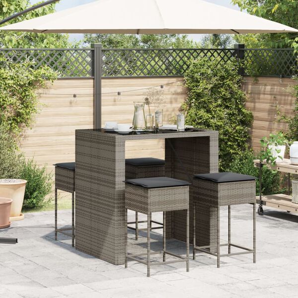 vidaXL Garden Bar Set Grey