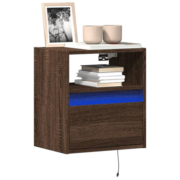 vidaXL TV Wall Cabinet Brown Oak Engineered Wood Compact TV Wall Cabinet