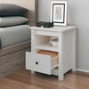 vidaXL Bedside Cabinet White Solid pine wood Medium Bedside Cabinet