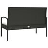 vidaXL Garden Bench Black PE Rattan 41.3 in Durable Garden Bench