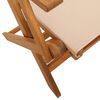 vidaXL Bistro Set Beige Solid acacia wood and polyester Medium Foldable