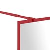 vidaXL Walk-in Shower Wall with Clear ESG Glass Red 31.5"x76.8"