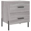 vidaXL Bedside Cabinet Set of 2 Grey Sonoma Engineered wood, Iron