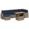 vidaXL 8 Piece Patio Sofa Set with Cushions Gray Poly Rattan
