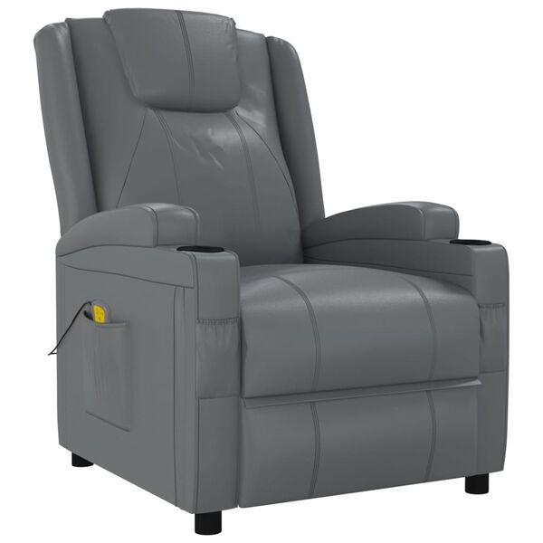 vidaXL Massage Chair Anthracite Faux leather Standard