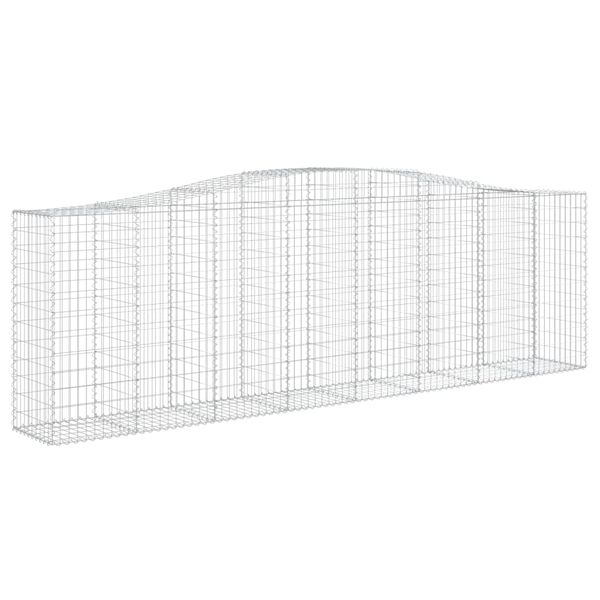 vidaXL Gabion Basket Silver Galvanized iron 157.5 x 19.7 x 47.2/55.1 in