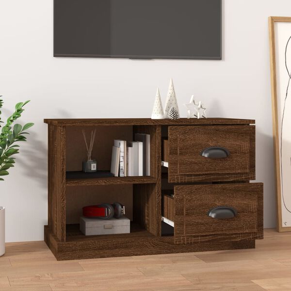 vidaXL TV Cabinet Brown Oak Engineered Wood Medium TV Cabinet