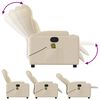 vidaXL Massage Recliner Chair Cream Fabric (100% polyester), metal, plywood