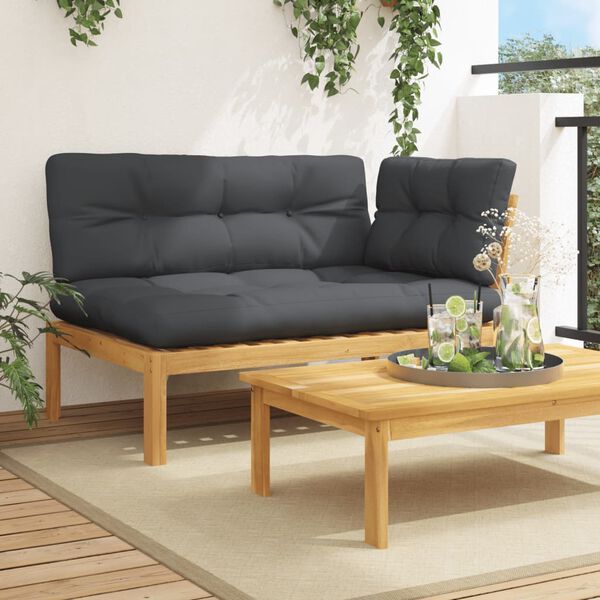 vidaXL Pallet Corner Sofa Wood: Oil finish, Cushions: Anthracite