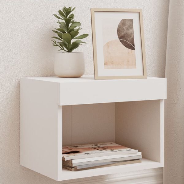 vidaXL Bedside Cabinet Set of 2 White Engineered wood Compact