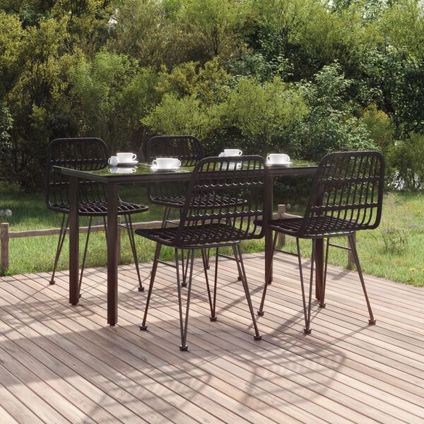 vidaXL Garden Dining Set Black