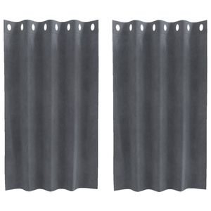 vidaXL Blackout Curtains 2 pcs Light Grey 55.12 x 55.12 in Velvet