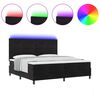 vidaXL LED Box Spring Bed with Mattress Black 78.74 x 78.74 in Fabric