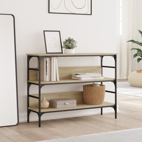 vidaXL Console Table Sonoma oak Engineered wood 39.4x12.6x29.5 in