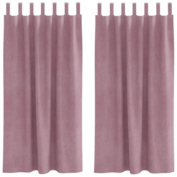 vidaXL Blackout Curtains 2 pcs Dark Pink 55.12 x 68.90 in Velvet