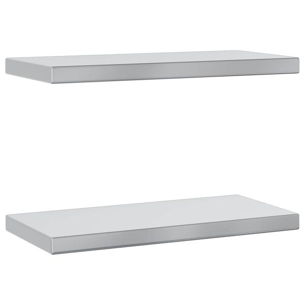 vidaXL Wall Shelf Silver Stainless Steel 19.7 in Durable Wall Shelf