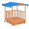 vidaXL Playhouse With Sandbox Natural with blue roof Fir wood Medium